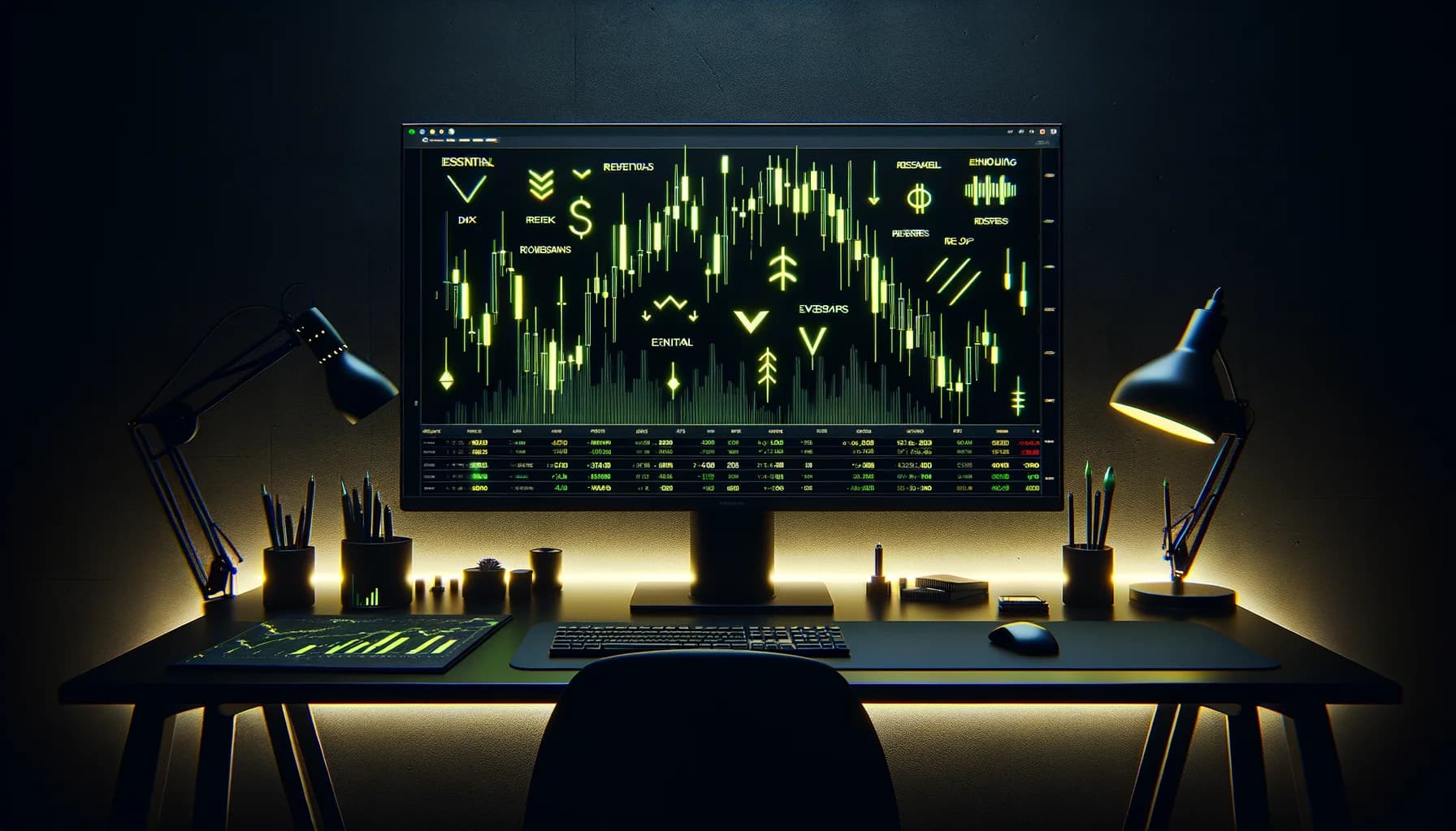 Gráfico mostrando diferentes patrones de velas japonesas con ejemplos de hammer, doji, engulfing y shooting star en análisis técnico