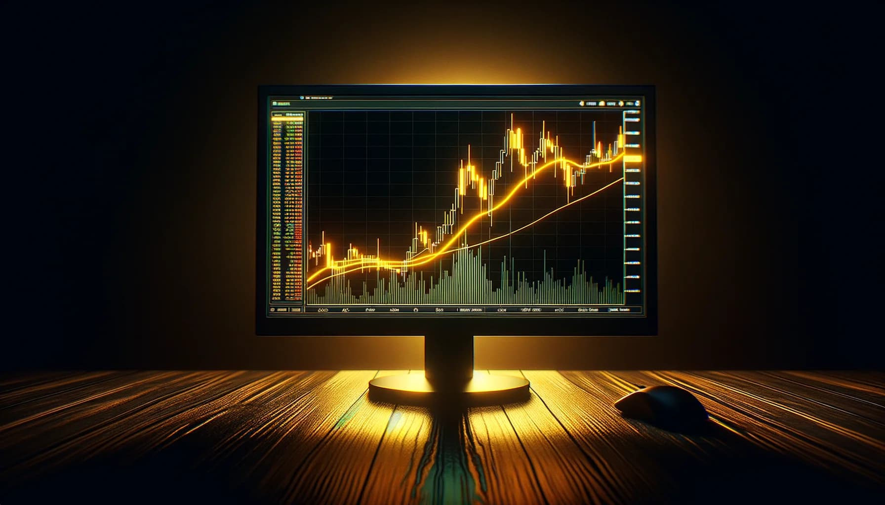 EMA vs SMA on candlestick chart with faster EMA highlighted