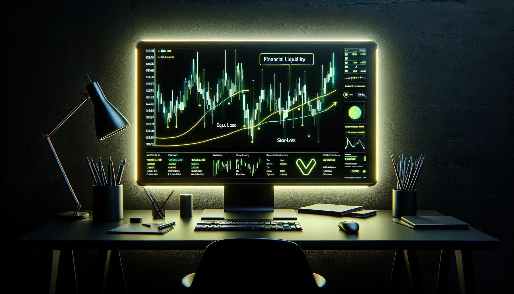 Gráfico mostrando liquidity pools y stop loss hunting en niveles clave del mercado con smart money cazando stops retail